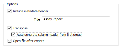 Опции Excel во вкладке Вывод в окне Генератор отчетов.