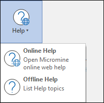 Опция Справка в меню "О проекте"