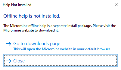 Окошко Справка не установлена