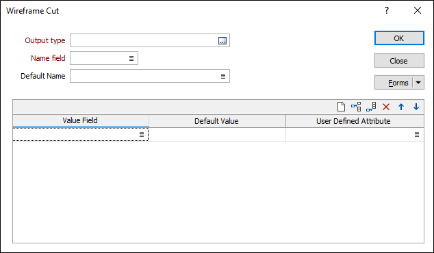 Форма Обрезать каркас