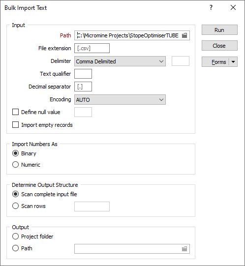 Import Text Sample Import Text (Bulk)