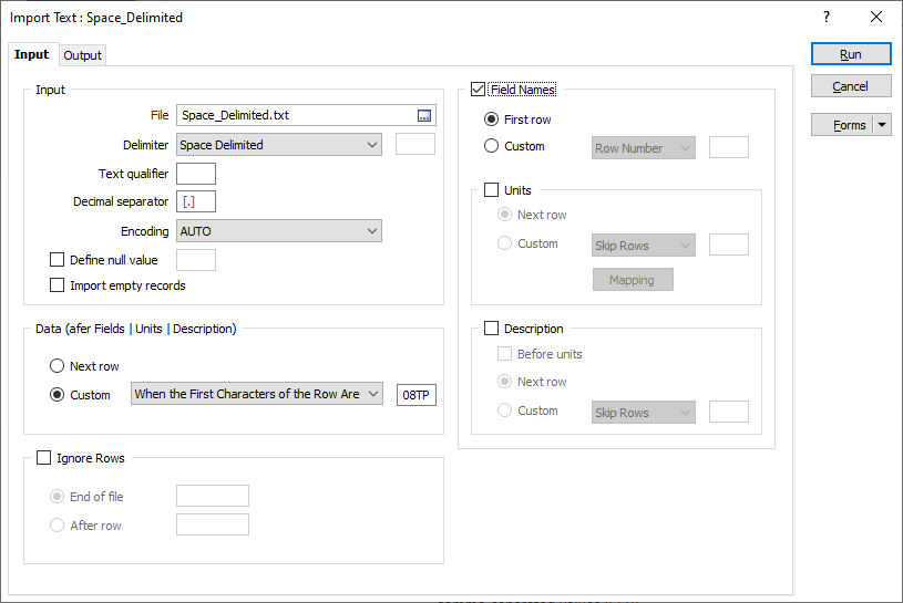 Import Text Sample Import Text