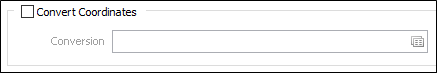 The Convert Coordinates options on the Import Vector form