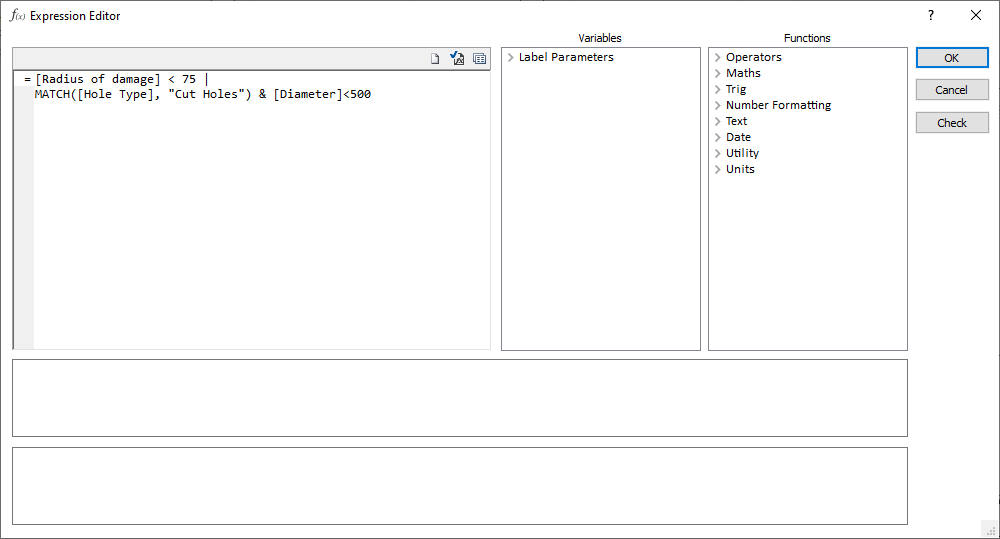 The Expression Editor form