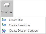 The Structure menu on the Design | Create ribbon