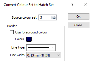 The Convert Colour Set to Hatch Set form