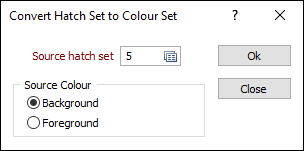 The Convert Hatchg Set to Colour Set form