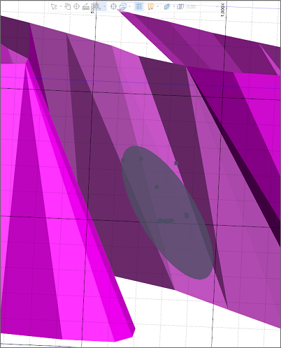 An example of the Create Disc on Surface tool