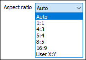The Aspect Ratio drop down