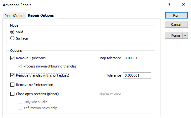The Common Heal Options on the Repair Options tab