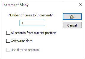 The Increment Many form