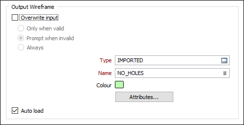 The Output Wireframe options on the Advanced Repair form