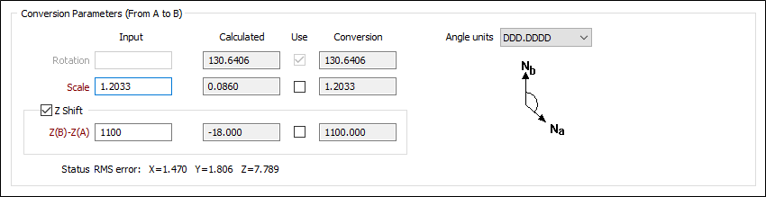 The Conversion Parameters (From A to B) options