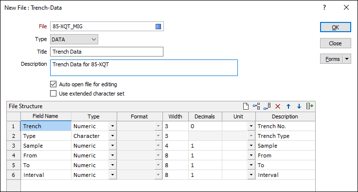 The New File dialog