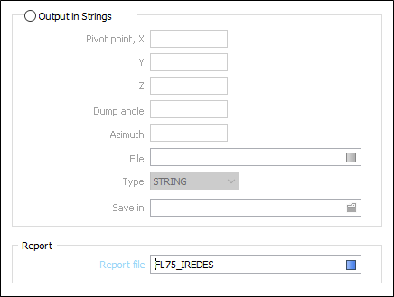The Output inb Strings options for Import from IREDES