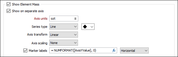 Mass and Axis options
