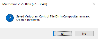 The View Variogram Control File prompt