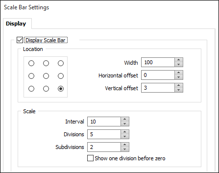 Scale Bar Control Scale Bar Settings