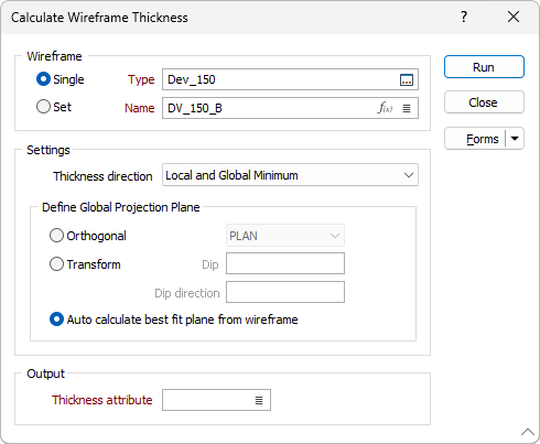 The Intervals options on the Output tab of the Wireframe Pierce Points form
