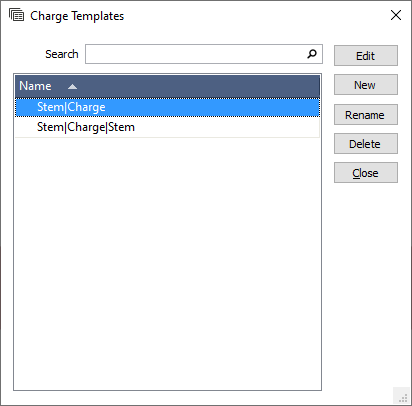 Edit Charge Templates