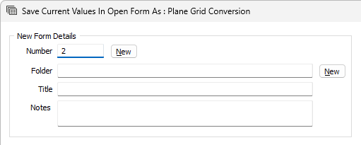 The Save Current Values in Open Form form