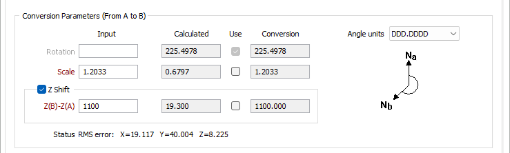The Conversion Parameters (From A to B) options