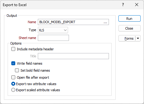 Export to Excel