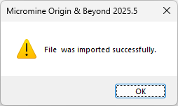 The File was imported successfully