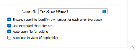 The Report File options