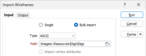 Import Wireframes form with new Bulk Import radio button