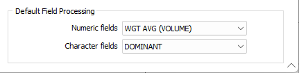 The Default Field Processing options on the Regularise Block Model form