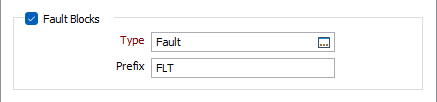 The Fault Blocks options on the Output tab of the Geology Model form