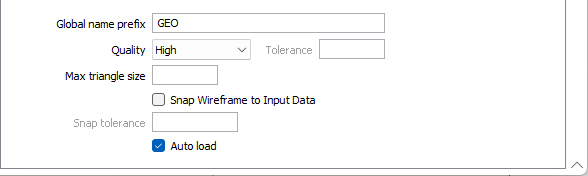 Output settings on the Geology Model form