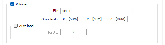 The Volume options in the Output tab