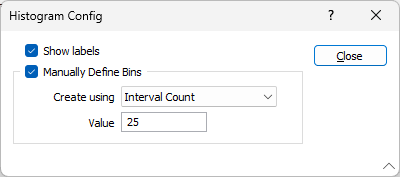 The Histogram parameters dialog