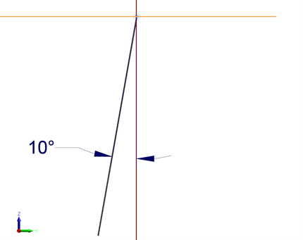 A hole with a dip of 10 degrees shown in Visex