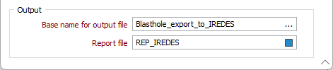 The Output options on the Export Ring Design to IREDES form