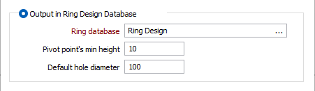 The Output in Ring Design Database options for Import from IREDES