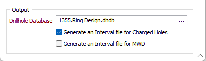The Output options on the Convert to DHDB form