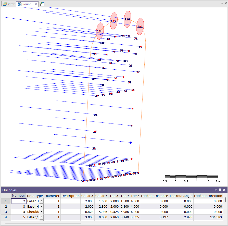 The Edit Round Window with rotated view