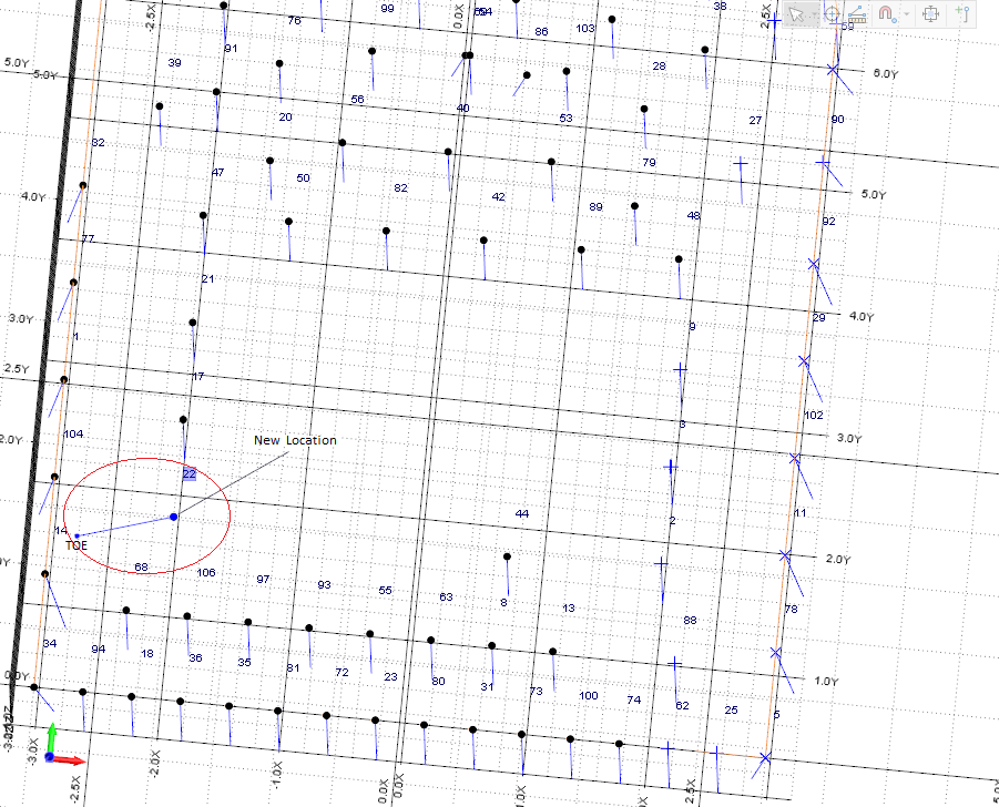 An example of the interactive Move drillhole procedure
