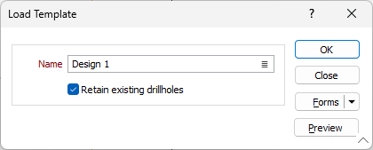 The Load Template form
