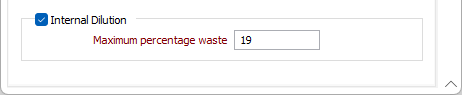 The Internal Dilution options on the Conditions tab of the Recode Seams form
