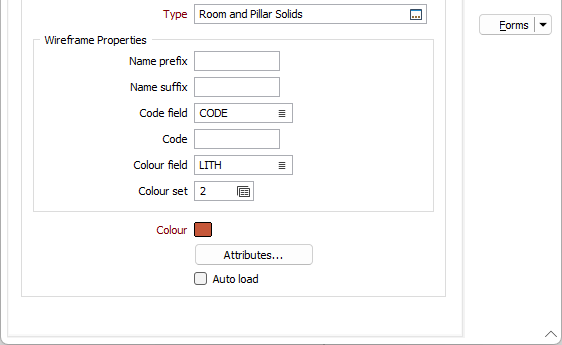 The Wireframe Properties options on the Generate Horizons/Solids form