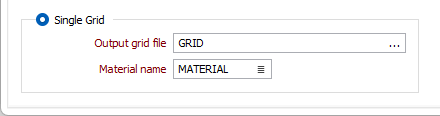 The Single Grid options on the Input/Output tab of the Create Thickness Grids