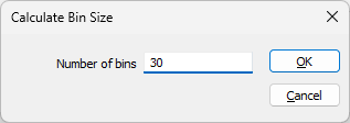 The Calculate Bin Size form