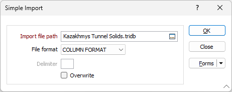 The File Editor Simple Import form