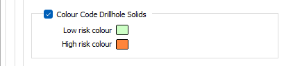 The Colour Code Drillhole Solids options