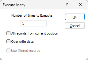 The Execute Many form
