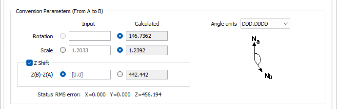 The Conversion Parameters (From A to B) options